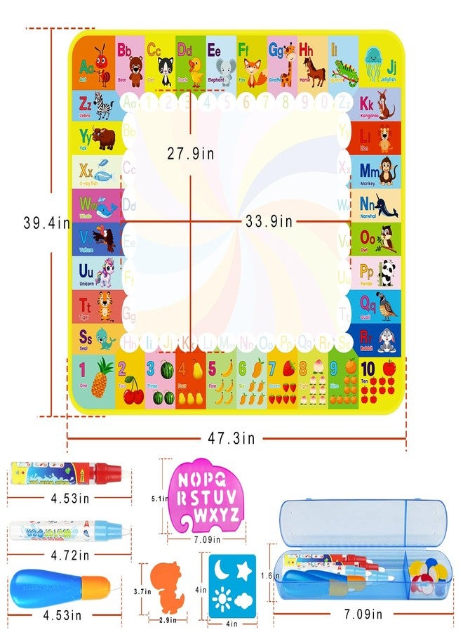 SUYUKI Aqua Water Doodle Mat 48 X 40 Inches Extra Large Magic Drawing Doodling Mat Kids Drawing Mat Toddlers Educational Toys for Age 3 4 5 6 7 8 Year Old Kids Boys Girls - Image 5